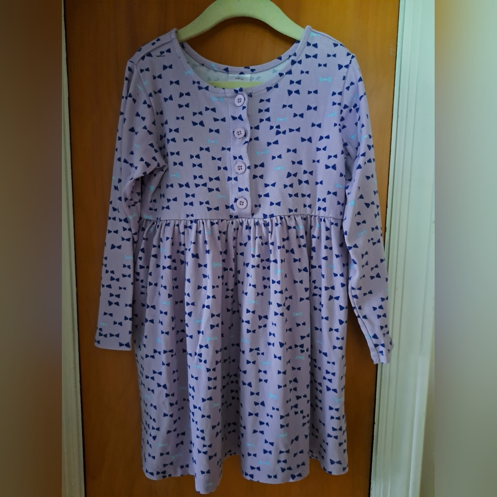 Hanna Andersson Lavender and Navy Patterned Dress